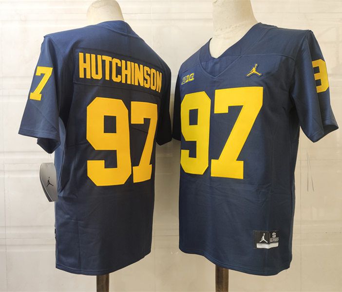 Men Michigan Wolverines #97 Hutchinson Blue 2024 Vapor NCAA Jersey->ncaa teams->NCAA Jersey